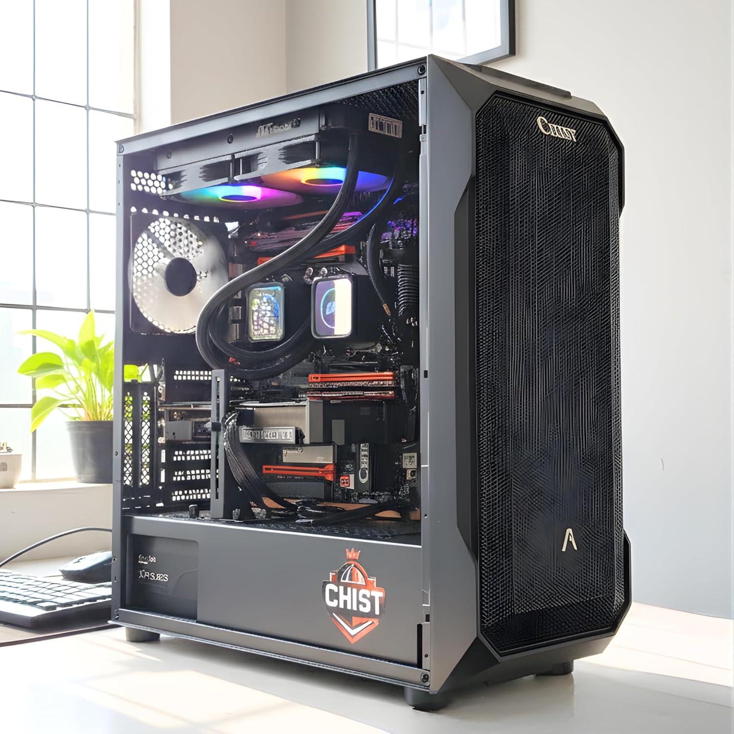 CHIST Server D40 PRO (Xeon-E5 2686 V4 Dual Processor 36 Cores 72 Threads 90MB Smart Cache /64GB DDR4 RAM/1TB NVMe Gen 4/850W 80+PSU/Wi-Fi Bluetooth (RTX 5060 8GB DDR7)