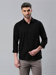 Plain black shirt for men