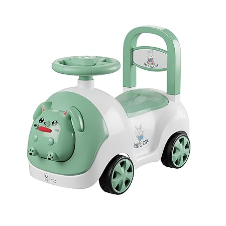 Lifelong Bunny Manual Push Rideon Toy Car with Back Support for Boys & Girls 1-4 Yrs, Non-Musical, Easy Installation, 50kg Capacity, Storage, Indoor Outdoor (LLCBBR02)