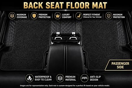 SINEX 7D car mat Full Set for Tata Punch (Model : 2021-2025) || Luxury Leather Double Car Floor Mat Complete Set || 100% Waterproof and Washable || Color : Black